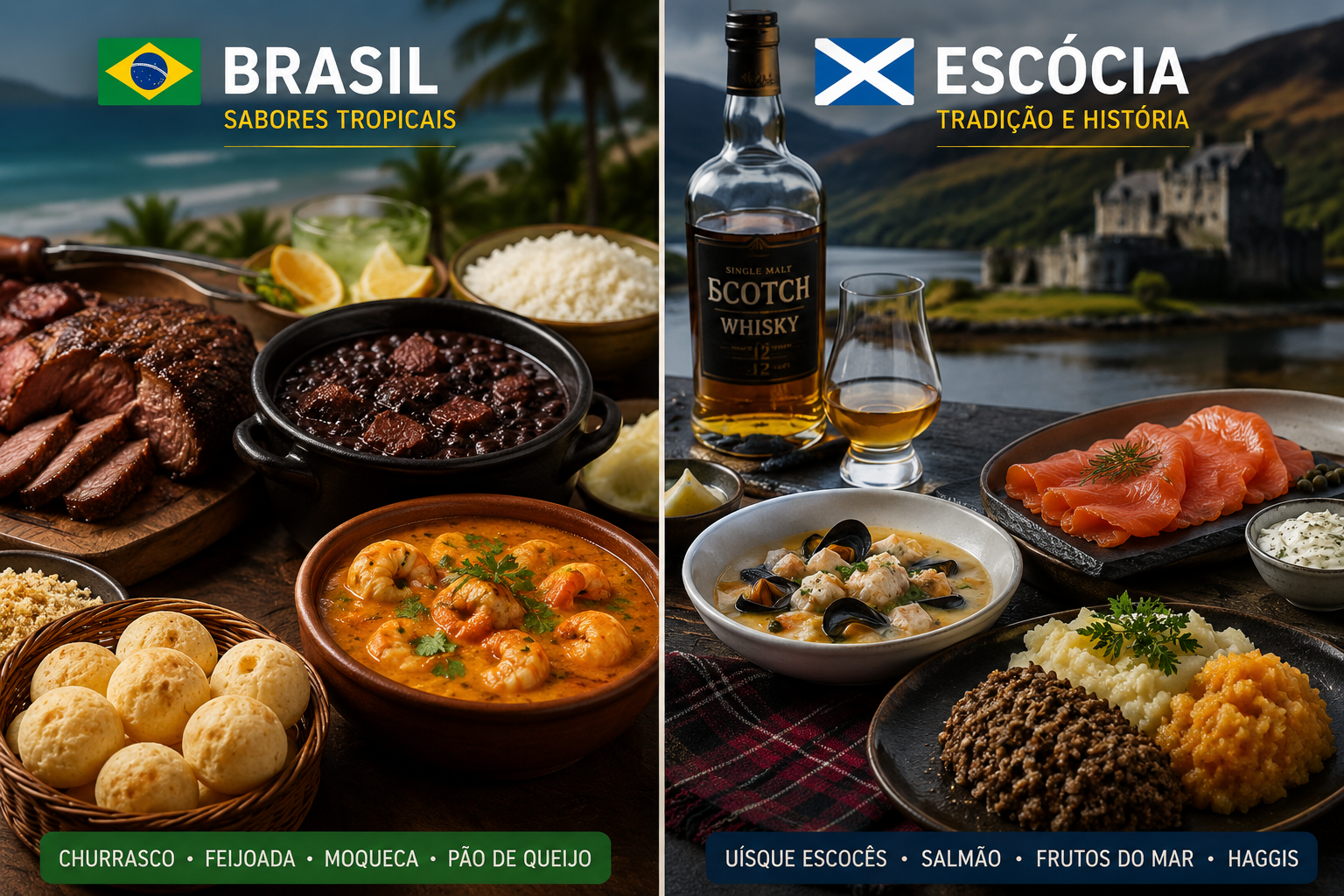 comida brasileira ou escocesa